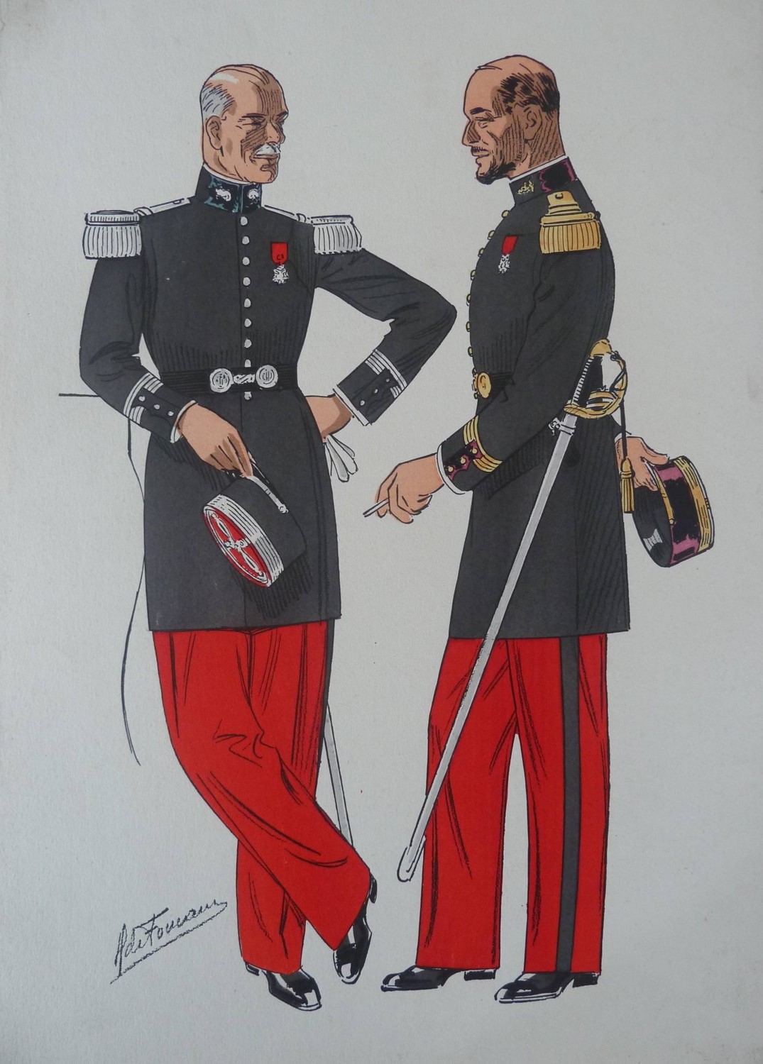 CP MILITARIA J DEMART Costumes Militaires école militaire 1840 