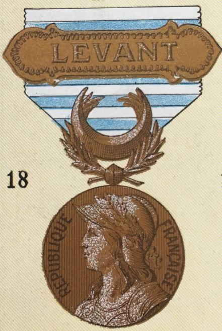 médailles ordres et décorations militaires : Médaille du Levant Syrie Cilicie